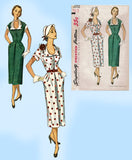 Simplicity 3572: 1950s Misses Slender Street Dress Sz 32B Vintage Sewing Pattern