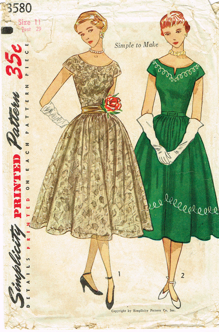 white christmas dresses 1958 Cocktail Dress E50-8673 – EvaDress Patterns main image 0