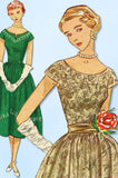 1950s Vintage Simplicity Sewing Pattern 3580 Easy Misses Cocktail Dress Size 29B