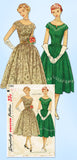 1950s Vintage Simplicity Sewing Pattern 3580 Easy Misses Cocktail Dress Size 29B