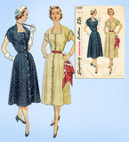 1950s Original Vintage Simplicity Sewing Pattern 3589 Plus Size Womens Dress 40B -Vintage4me2