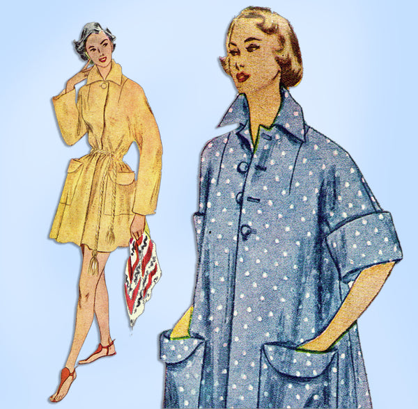 1950s Vintage Simplicity Sewing Pattern 3592 Uncut Misses Coat or Duster Size 14