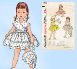 Simplicity 3600: 1950s Cute Toddler Girls Sun Dress Sz 3 Vintage Sewing Pattern