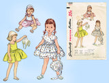 Simplicity 3600: 1950s Cute Toddler Girls Sun Dress Sz 3 Vintage Sewing Pattern