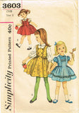 1950s Vintage Simplicity Sewing Pattern 3603 Toddler Girls Jumper and Blouse Sz2
