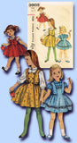 1950s Vintage Simplicity Sewing Pattern 3603 Toddler Girls Jumper and Blouse Sz2