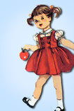 1950s Vintage Simplicity Sewing Pattern 3603 Toddler Girls Jumper Dress Size 1