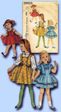 1950s Vintage Simplicity Sewing Pattern 3603 Girls Jumper Dress & Blouse Size 6