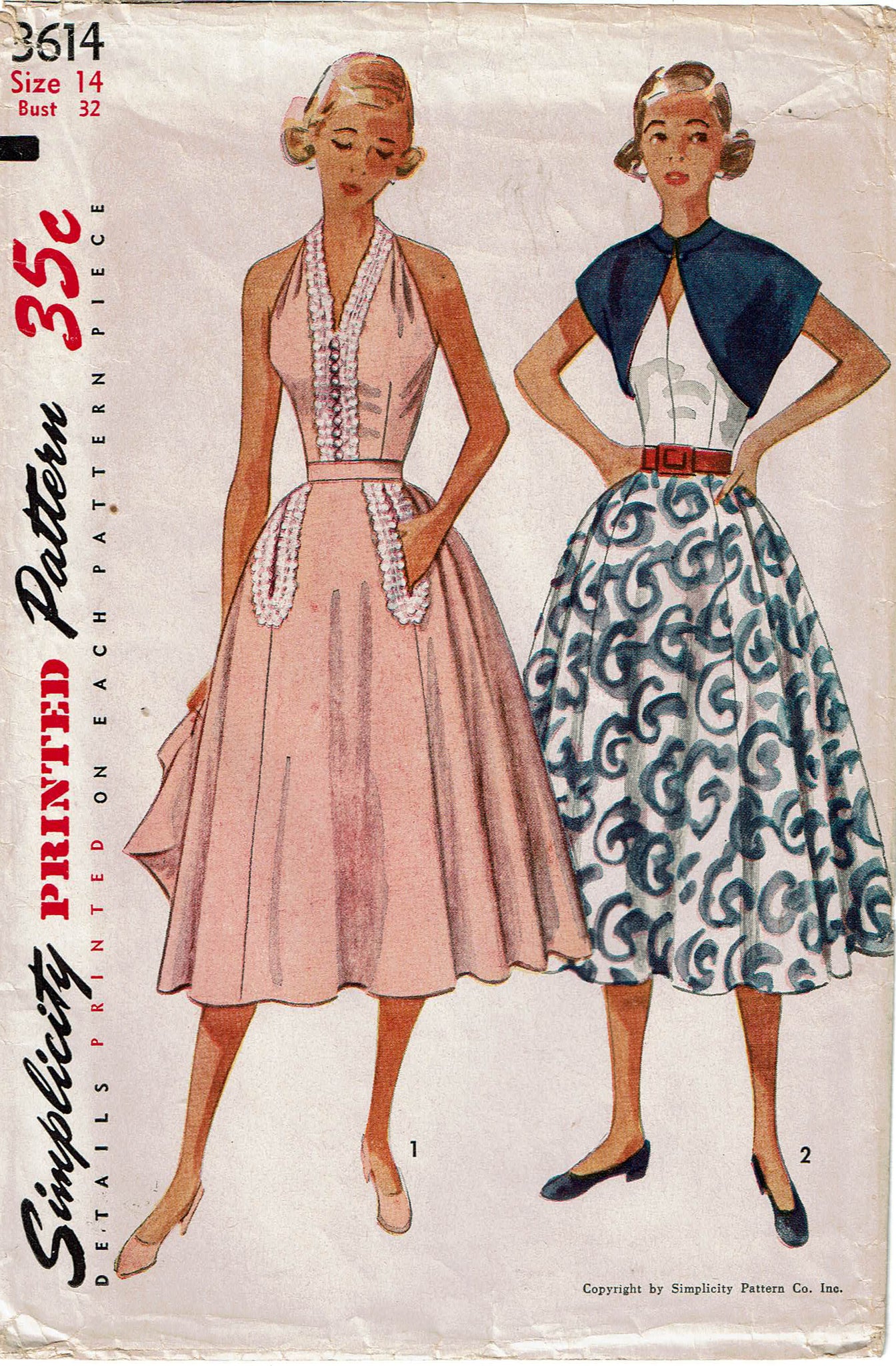 Simplicity 4711: 1950s Misses Halter Dress 32 B Vintage Sewing Pattern –  Vintage4me2