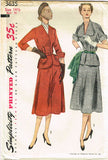 1950s Vintage Misses Peplum Suit Uncut 1951 Simplicity Sewing Pattern Size 14.5