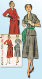 1950s Vintage Misses Peplum Suit Uncut 1951 Simplicity Sewing Pattern Size 14.5