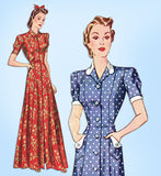 1940s Vintage Simplicity Sewing Pattern 3649 Misses WWII Princess Housecoat 34 B