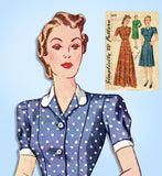 1940s Vintage Simplicity Sewing Pattern 3649 Misses WWII Princess Housecoat 34 B