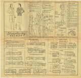 1940s Original Vintage Simplicity Pattern 3652 WWII Misses Tailored Suit Sz 32 B