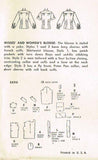 1950s Vintage Simplicity Sewing Pattern 3656 Uncut Misses Shirtwaist Blouse 34B