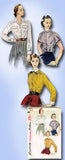 1950s Vintage Simplicity Sewing Pattern 3656 Uncut Misses Shirtwaist Blouse 32B