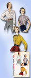 1950s Vintage Simplicity Sewing Pattern 3656 Uncut Misses Shirtwaist Blouse 34B