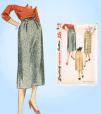1950s Original Vintage Simplicity Sewing Pattern 3657 Uncut Misses Day Skirt 24 W