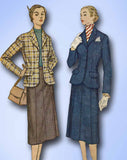 1950s Vintage Simplicity Sewing Pattern 3673 Misses Tailored Suit Size 16 34 B