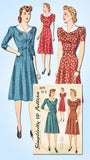 1940s Vintage Simplicity Sewing Pattern 3678 Iconic WWII Misses Dress Size 32 B