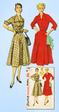 1950s Vintage Simplicity Sewing Pattern 3691 Uncut Misses Half Size Dress 37B