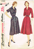 1950s Vintage Simplicity Sewing Pattern 3707 Uncut Misses Street Dress 39 B