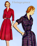 1950s Vintage Simplicity Sewing Pattern 3707 Misses Half Size Street Dress 35 B