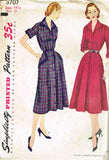 1950s Vintage Simplicity Sewing Pattern 3707 FF Misses Shirtwaist Dress Size 33B