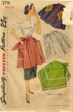 1950s Vintage Simplicity Sewing Pattern 3718 Cute Misses Easy Apron Fits All