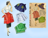 1950s Vintage Simplicity Sewing Pattern 3718 Cute Misses Easy Apron Fits All
