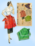 1950s Vintage Simplicity Sewing Pattern 3718 Cute Misses Easy Apron Fits All