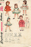 1950s Vintage Simplicity Sewing Pattern 3728 19 Inch Toni Doll Clothes Original