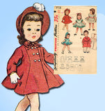 1950s Vintage Simplicity Sewing Pattern 3728 Doll Clothes for 23 Inch Toni Doll