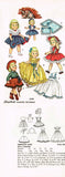 1950s Vintage Simplicity Sewing Pattern 3729 Doll Clothes for 19 Inch Toni Doll -Vintage4me2