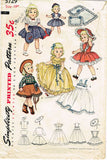 1950s Vintage Simplicity Sewing Pattern 3729 19 Inch Toni Doll Clothes Set