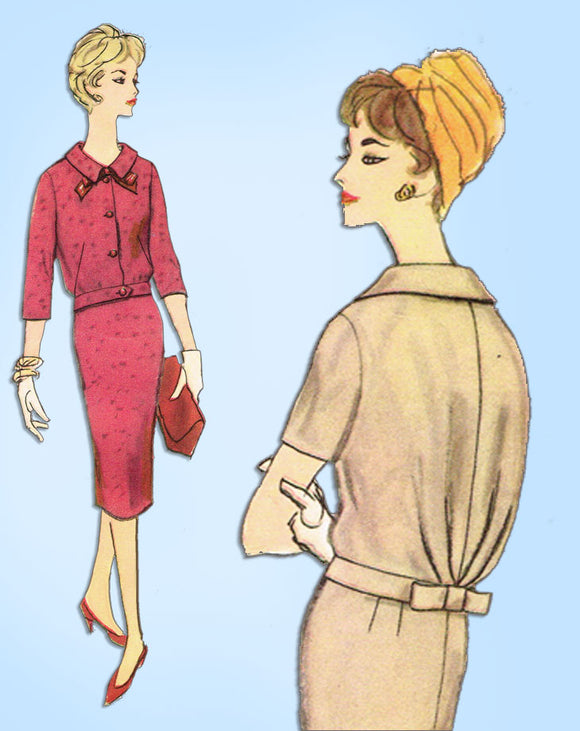 1950s Vintage Simplicity Sewing Pattern 2731 Uncut Misses Mid Mod Suit Size 37 B - Vintage4me2
