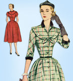 1950s Vintage Simplicity Sewing Pattern 3750 Uncut Misses Street Dress Size 36 B - Vintage4me2