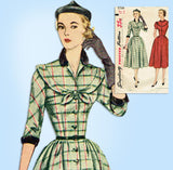 1950s Vintage Simplicity Sewing Pattern 3750 Uncut Misses Street Dress Size 36 B - Vintage4me2