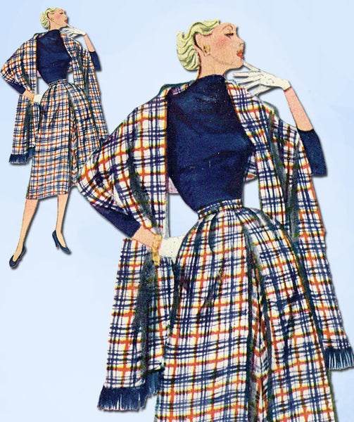 1950s Vintage Simplicity Sewing Pattern 3769 Easy Misses Skirt & Stole Sz 26 W