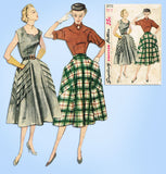 1950s VTG Simplicity Sewing Pattern 3772 Misses Skirt and Blouse Big Pockets 34B -Vintage4me2