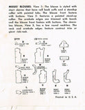 Simplicity 3777: 1950s Misses Sleeveless Blouse Size 32 B Vintage Sewing Pattern