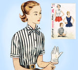 Simplicity 3777: 1950s Misses Sleeveless Blouse Size 32 B Vintage Sewing Pattern - Vintage4me2