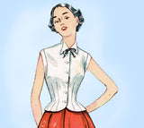 Simplicity 3777: 1950s Misses Sleeveless Blouse Size 32 B Vintage Sewing Pattern - Vintage4me2