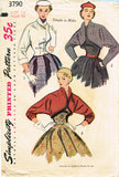 1950s Vintage Simplicity Sewing Pattern 3790 Easy Misses Bolero Jacket Size 32 B