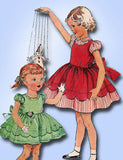 1950s Vintage Toddler Girls Party Dress Uncut Simplicity Sewing Pattern 3808 Sz6