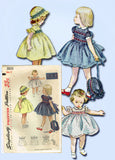 1950s Vintage Simplicity Sewing Pattern 3833 FF Toddler Girls Smocked Dress Sz 3