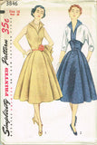 1950s Vintage Simplicity Sewing Pattern 3846 Uncut Misses Cocktail Dress Size 16