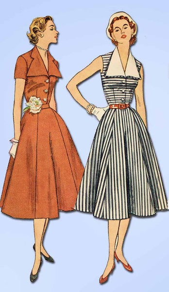 1950s Vintage Simplicity Sewing Pattern 3847 Misses Sleeveless Sun Dress Size 16