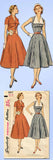 1950s Vintage Simplicity Sewing Pattern 3847 Misses Sleeveless Sun Dress Size 16