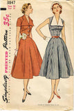 1950s Vintage Simplicity Sewing Pattern 3847 Misses Sleeveless Sun Dress Size 16